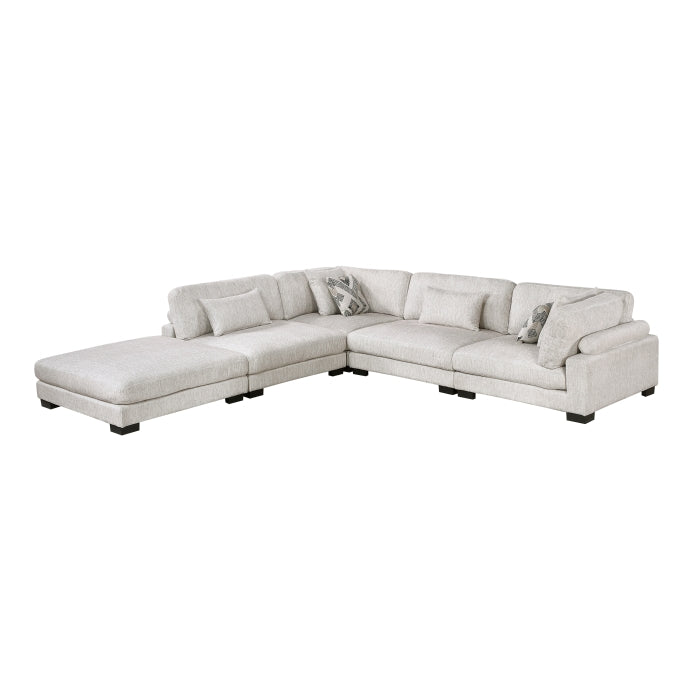 9555BEG*52CR2ACOT (5)5-Piece Modular Sectional with Ottoman - 9555BEG*52CR2ACOT