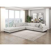 9555BEG*52CR2ACOT (5)5-Piece Modular Sectional with Ottoman - 9555BEG*52CR2ACOT