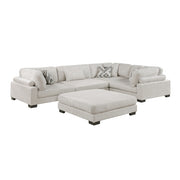 9555BEG*53CRACOT (5)5-Piece Modular Sectional with Ottoman - 9555BEG*53CRACOT