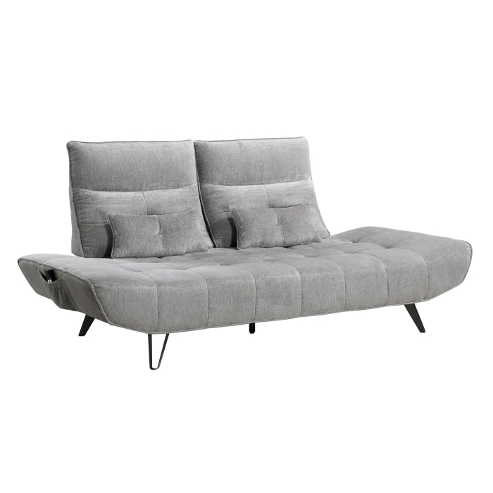 9556GRY-3PW Sofa with Power Adjustable Seat Depth and Manual Adjustable Headrests - 9556GRY-3PW