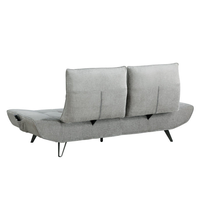 9556GRY-3PW Sofa with Power Adjustable Seat Depth and Manual Adjustable Headrests - 9556GRY-3PW