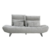 9556GRY-3PW Sofa with Power Adjustable Seat Depth and Manual Adjustable Headrests - 9556GRY-3PW