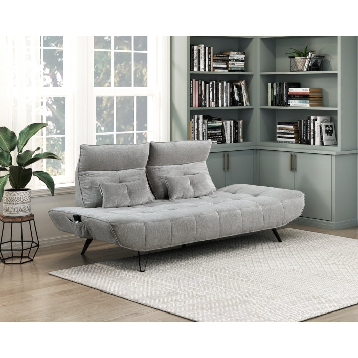 9556GRY-3PW Sofa with Power Adjustable Seat Depth and Manual Adjustable Headrests - 9556GRY-3PW