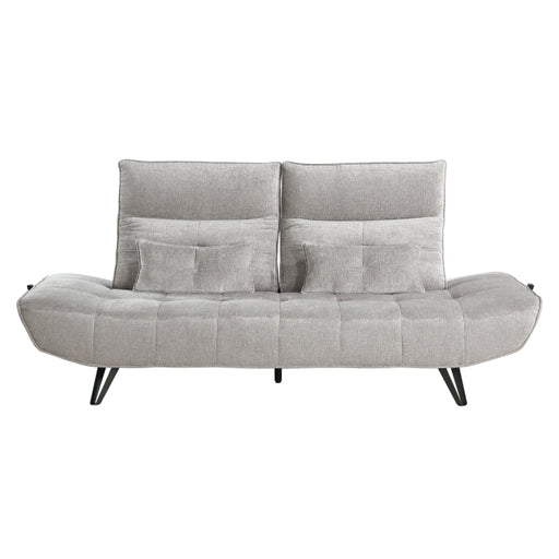 9556LGY-3PW Sofa with Power Adjustable Seat Depth and Manual Adjustable Headrests - 9556LGY-3PW