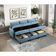 9557BUE-4 Ottoman with Storage - 9557BUE-4