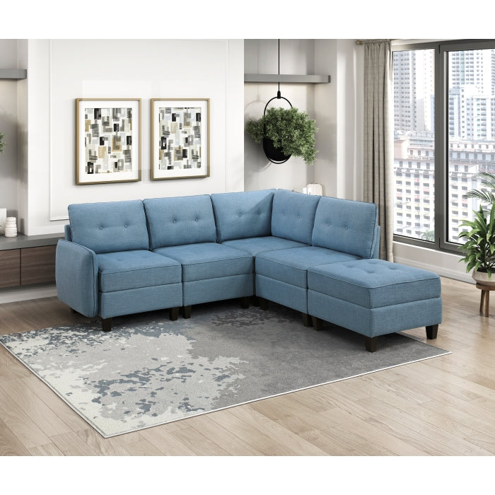 9557BUE-4 Ottoman with Storage - 9557BUE-4