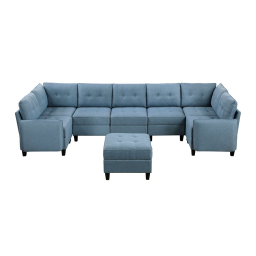 9557BUE*8SCOT (8)8-Piece Sectional with Storage and Ottoman - 9557BUE*8SCOT
