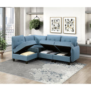 9557BUE-AC Armless Chair with Storage - 9557BUE-AC