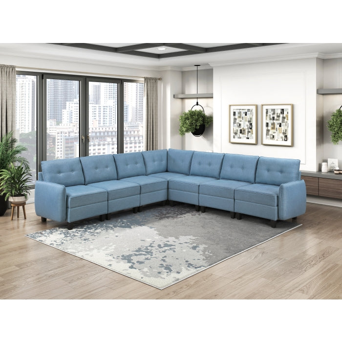 9557BUE-AC Armless Chair with Storage - 9557BUE-AC