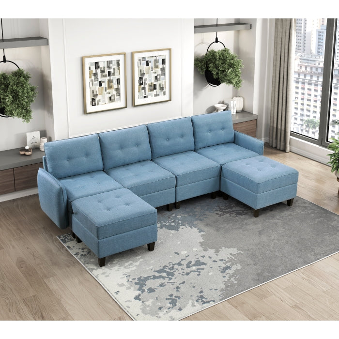 9557BUE-AC Armless Chair with Storage - 9557BUE-AC