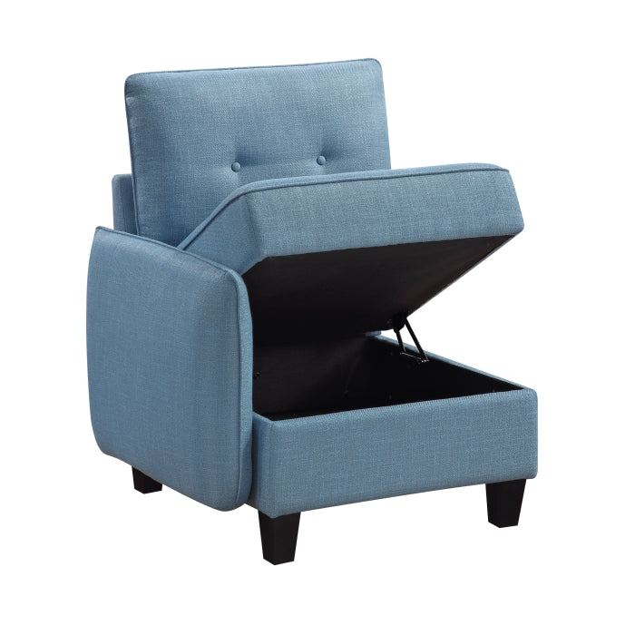 9557BUE-C1A Reversible Chair with One Arm and Storage - 9557BUE-C1A