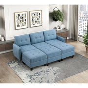 9557BUE-C1A Reversible Chair with One Arm and Storage - 9557BUE-C1A