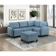 9557BUE-C1A Reversible Chair with One Arm and Storage - 9557BUE-C1A