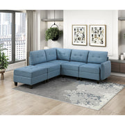 9557BUE-C1A Reversible Chair with One Arm and Storage - 9557BUE-C1A