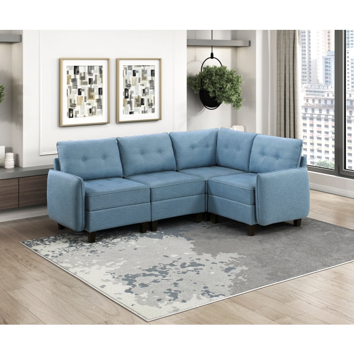 9557BUE-C1A Reversible Chair with One Arm and Storage - 9557BUE-C1A