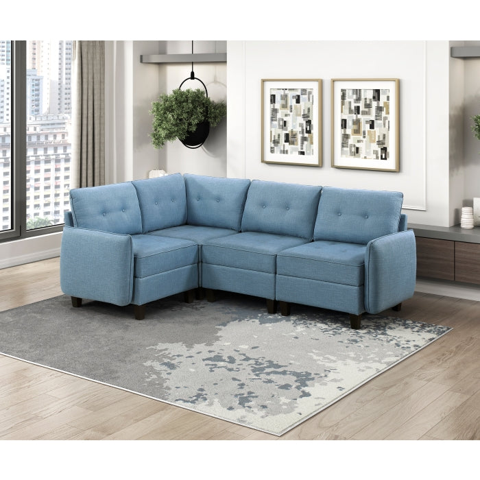 9557BUE-C1A Reversible Chair with One Arm and Storage - 9557BUE-C1A