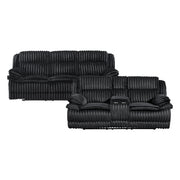9577BK*2 2pc Set: Sofa, Love - 9577BK*2