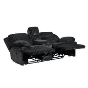 9577BK*2 2pc Set: Sofa, Love - 9577BK*2