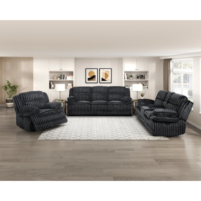 9577BK-2 Double Reclining Love Seat with Center Console - 9577BK-2