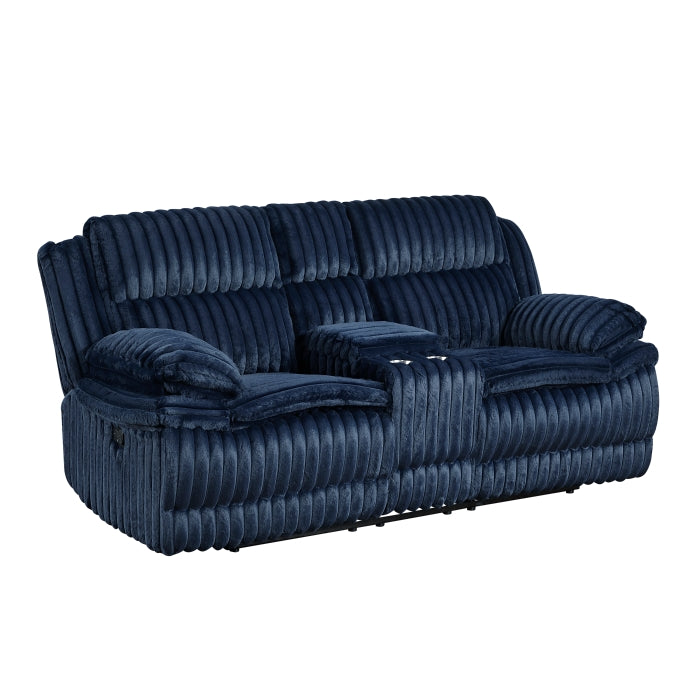 9577BU*2 2pc Set: Sofa, Love - 9577BU*2