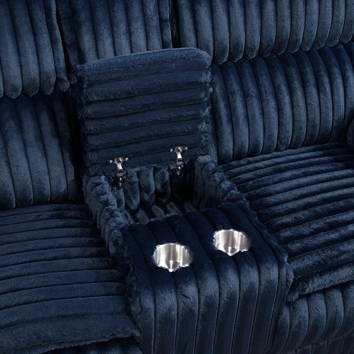 9577BU*2 2pc Set: Sofa, Love - 9577BU*2