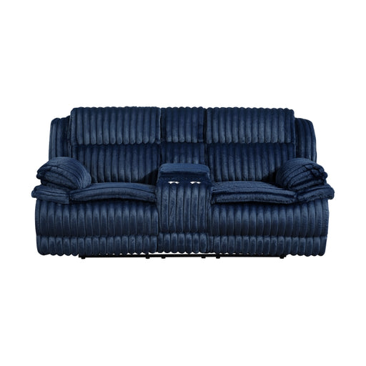 9577BU-2 Double Reclining Love Seat with Center Console - 9577BU-2