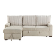 9605BE*2LCRL (2)2-Piece Sectional with Left Chaise and  Drop-Down Cup holders, Storage Pouch, Pull-out Bed and Hidden Storage - 9605BE*2LCRL