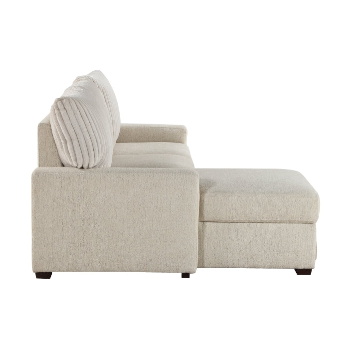 9605BE*2LCRL (2)2-Piece Sectional with Left Chaise and  Drop-Down Cup holders, Storage Pouch, Pull-out Bed and Hidden Storage - 9605BE*2LCRL