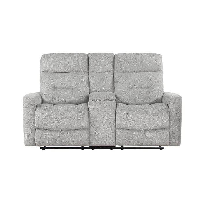 9610GY*2 2pc Set: Sofa, Love - 9610GY*2