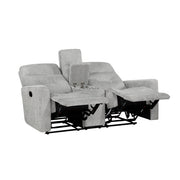 9610GY-2 Double Reclining Love Seat with Center Console - 9610GY-2