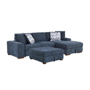 9624BU*32LRC 3-Piece Sectional with Right Chaise, Pull-out Bed and Ottoman - 9624BU*32LRC