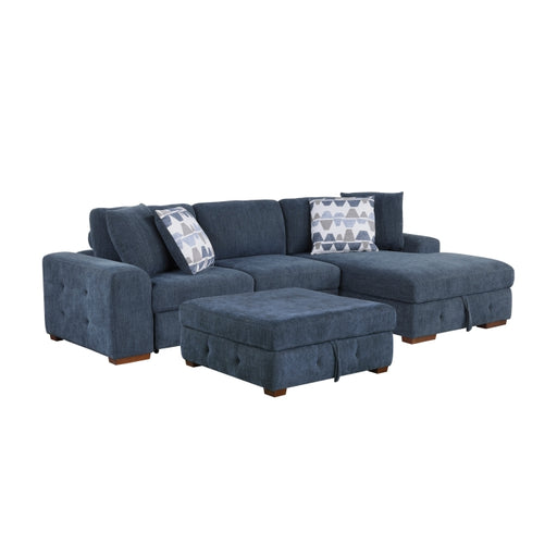 9624BU*32LRC 3-Piece Sectional with Right Chaise, Pull-out Bed and Ottoman - 9624BU*32LRC