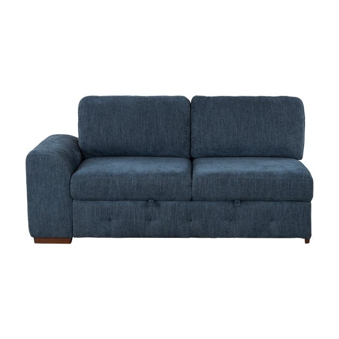 9624BU*32LRC 3-Piece Sectional with Right Chaise, Pull-out Bed and Ottoman - 9624BU*32LRC
