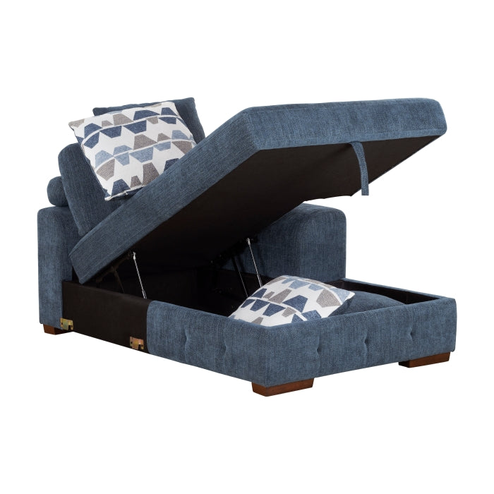 9624BU*32LRC 3-Piece Sectional with Right Chaise, Pull-out Bed and Ottoman - 9624BU*32LRC