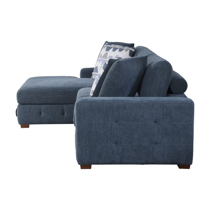 9624BU*3LC2R 3-Piece Sectional with Left Chaise, Pull-out Bed and Ottoman - 9624BU*3LC2R