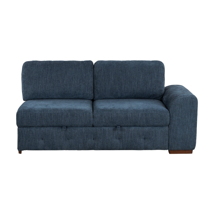 9624BU*3LC2R 3-Piece Sectional with Left Chaise, Pull-out Bed and Ottoman - 9624BU*3LC2R