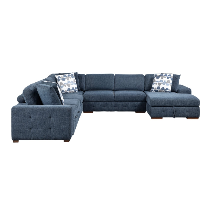 9624BU*52L1ACRC (5)5-Piece Sectional with Right Chaise and Pull-out Bed - 9624BU*52L1ACRC