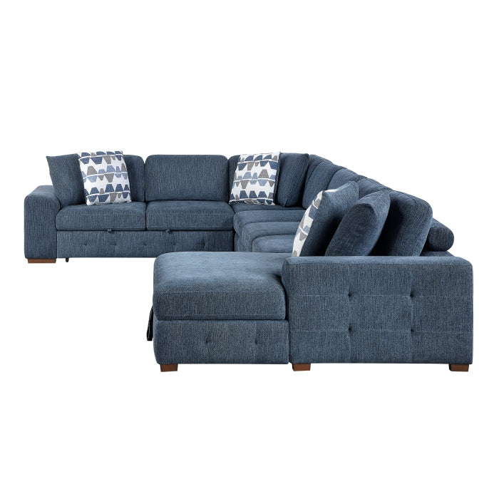 9624BU*52L1ACRC (5)5-Piece Sectional with Right Chaise and Pull-out Bed - 9624BU*52L1ACRC