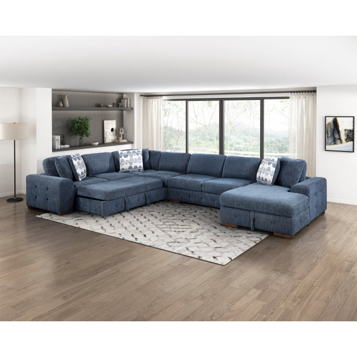 9624BU*52L1ACRC (5)5-Piece Sectional with Right Chaise and Pull-out Bed - 9624BU*52L1ACRC