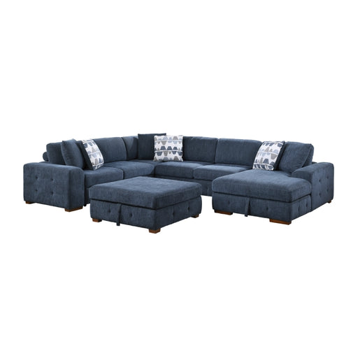 9624BU*52LRC 5-Piece Sectional with Right Chaise, Pull-out Bed and Ottoman - 9624BU*52LRC
