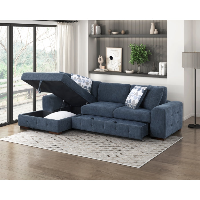 9624BU-LC Left Side Chaise with Hidden Storage - 9624BU-LC