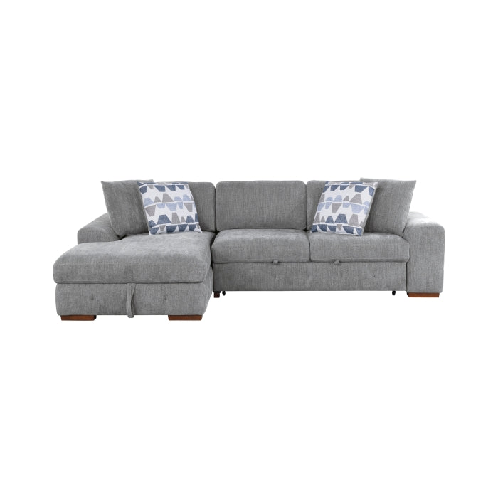 9624GY*2LC2R 2-Piece Sectional with Left Chaise and Pull-out Bed - 9624GY*2LC2R