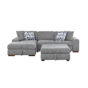 9624GY*3LC2R 3-Piece Sectional with Left Chaise, Pull-out Bed and Ottoman - 9624GY*3LC2R