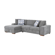 9624GY*3LC2R 3-Piece Sectional with Left Chaise, Pull-out Bed and Ottoman - 9624GY*3LC2R