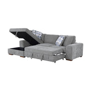 9624GY*3LC2R 3-Piece Sectional with Left Chaise, Pull-out Bed and Ottoman - 9624GY*3LC2R