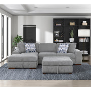9624GY*3LC2R 3-Piece Sectional with Left Chaise, Pull-out Bed and Ottoman - 9624GY*3LC2R