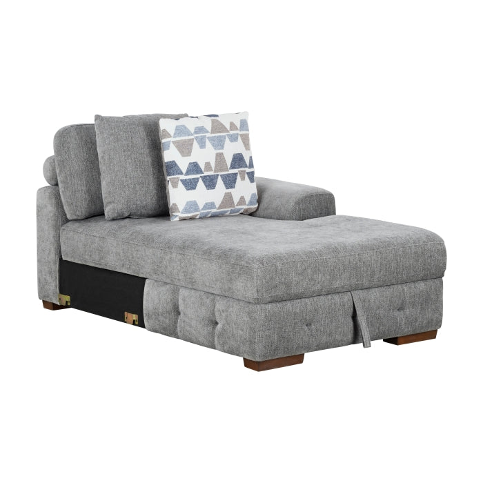 9624GY*52L1ACRC (5)5-Piece Sectional with Right Chaise and Pull-out Bed - 9624GY*52L1ACRC