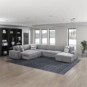 9624GY*52L1ACRC (5)5-Piece Sectional with Right Chaise and Pull-out Bed - 9624GY*52L1ACRC