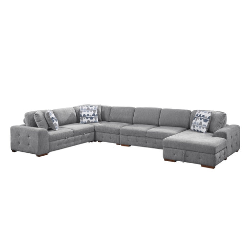 9624GY*52L1ACRC (5)5-Piece Sectional with Right Chaise and Pull-out Bed - 9624GY*52L1ACRC