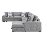 9624GY*52L1ACRC (5)5-Piece Sectional with Right Chaise and Pull-out Bed - 9624GY*52L1ACRC
